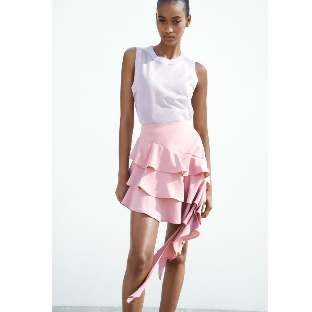 Zara RUFFLED MINI SKIRT
